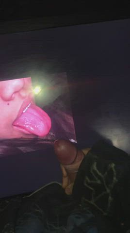 cumshot tongue fetish tribute clip