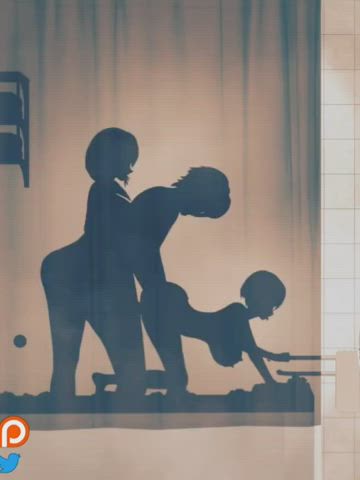 animation bathroom big tits doggystyle hentai rule34 spy threesome voyeur clip