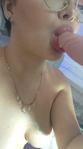 ahegao blowbang facial glasses object insertion clip