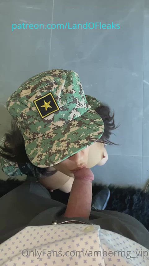 babe blowjob deepthroat latina milf military onlyfans oral pov sucking clip