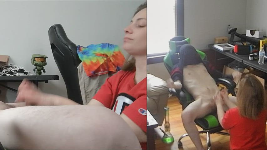 cumshot handjob loop stranger clip