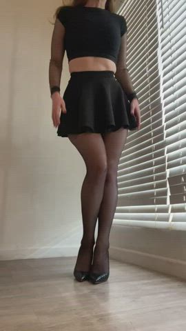 high heels nylons pantyhose skirt tights clip