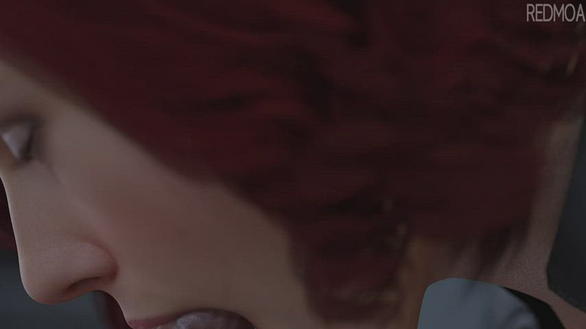 animation blowjob costume licking pov redhead sucking superheroine clip
