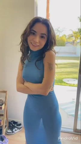 braless brunette clothed pokies see through clothing sheer clothes tiktok clip