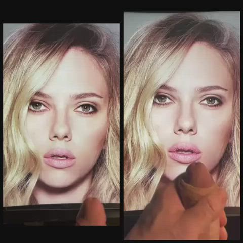 celebrity cumshot scarlett johansson tribute clip