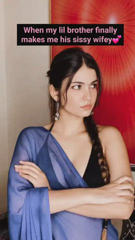brother crossdressing family femme indian saree sissy tiktok wifey clip