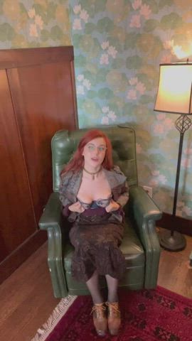 glasses redhead stockings clip