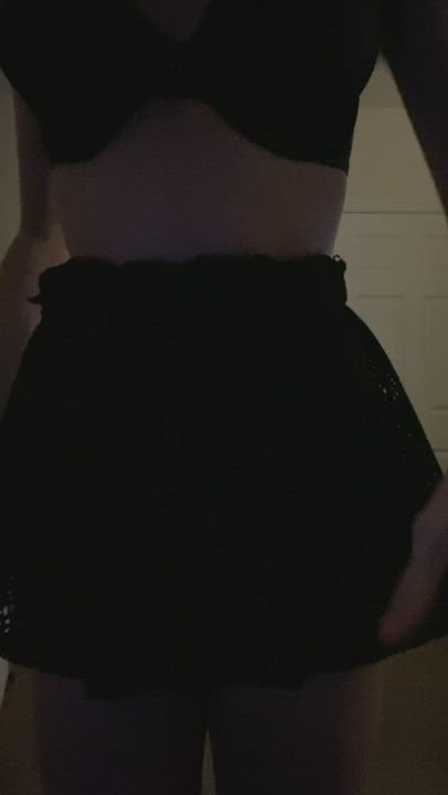 Wearing my skirt👅
