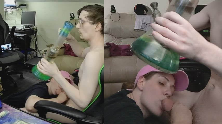 cumshot handjob smoking clip