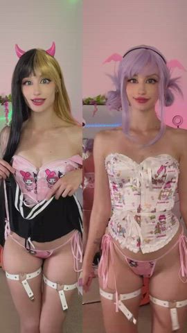 ahegao cute twins goth-girls clip