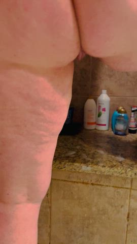 Slide it in while I pee. Hurry.